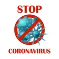 People carry a poster Stop MERS corona Virus sign. Vector Illustration