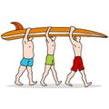 People Carrying Surfboard