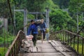 People carrying wood at Lim Mong village in Hagiang, Vietnam