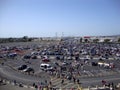 People and cars in Oakland-Alameda County Coliseum Parking Lot Royalty Free Stock Photo