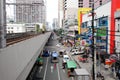 People and cars on street at EDSA in Manila, Philippines Royalty Free Stock Photo