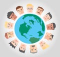 People cartoon around the world background vector Royalty Free Stock Photo