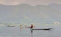 People catching fish on Inlay lake in Shan state, Myanmar