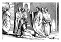 Jesus Tells a Crowd to Cast the First Stone vintage illustration