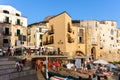 People of Cefalu carrying the `Tinna at sea` game pole