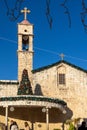 People celebrate the Christmas, near the Greek Orthodox Church of the Annunciation Royalty Free Stock Photo