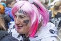 people celebrate the Weiberfastnacht - engl womans carnival - in Mainz at the schiller square in Germany Royalty Free Stock Photo