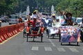 People CelebrateThe Inaguration of Indonesian New President Royalty Free Stock Photo