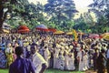 People celebrating at the annual Odwira Festival in Aburi, Ghana Royalty Free Stock Photo