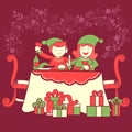 People celebrating festival Merry Christmas holiday background