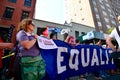 People celebrating gay marriage rights at Stonewall Inn New york Royalty Free Stock Photo