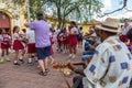 People celebrating in a Park to Live Street Music, Trinidad, Cuba