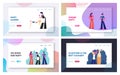 People Celebrating Party, Sculptor Craft Hobby and Creative Profession Website Landing Page Set. Characters Celebrating Holiday Royalty Free Stock Photo