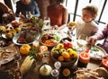 People are celebrating Thanksgiving day Royalty Free Stock Photo