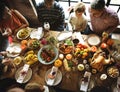 People Celebrating Thanksgiving Holiday Tradition Concept Royalty Free Stock Photo