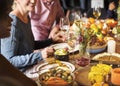 People Celebrating Thanksgiving Holiday Tradition Concept Royalty Free Stock Photo