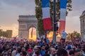 People celebrating the victory in France after the 2018 World Cup