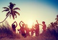 People Celebration Beach Party Summer Holiday Vacation Concept Royalty Free Stock Photo