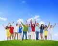People Celebration Multiethnic Group Happiness Success Concept Royalty Free Stock Photo