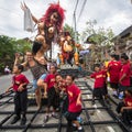 People during the celebration before Nyepi - Balinese Day of Silence. Royalty Free Stock Photo