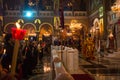 People during celebration of Orthodox Easter Holy Saturday is often the only time that the Midnight Office will be read in