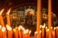 People during celebration of Orthodox Easter (Midnight Office of Pascha)