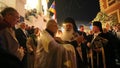 People during the celebration of Orthodox Easter - Vespers on Great Friday (the Epitaphios in Greek served in Good Friday