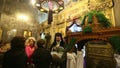 People during the celebration of Orthodox Easter - Vespers on Great Friday (the Epitaphios in Greek served in Good Friday