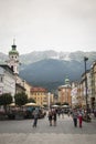 People in the central avenue of Innsbruck, Austria