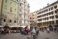 People in the central avenue of Innsbruck, Austria