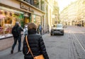 People in central Strasbourg in the morning Royalty Free Stock Photo