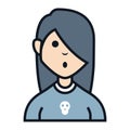 Rock metal woman smile avatar people character