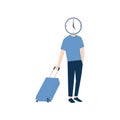 People Characters with Bags Suitcases and Backpack at the Airport hurry up for Departure Travelling Royalty Free Stock Photo