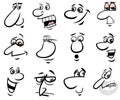 People characters faces or emotions cartoon set Royalty Free Stock Photo