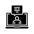 people chatting computer messager glyph icon vector illustration