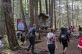 People check out the site of the Whistler train wreck
