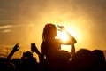 People cheering at rock festival Royalty Free Stock Photo