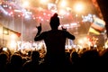 People cheering at rock festival Royalty Free Stock Photo