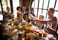 People Cheers Celebrating Thanksgiving Holiday Concept Royalty Free Stock Photo