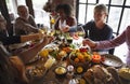 People Cheers Celebrating Thanksgiving Holiday Concept Royalty Free Stock Photo