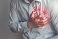 people chest pain from heart attack. healthcare