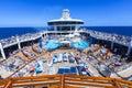 Cruise ship pool deck Royalty Free Stock Photo