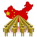 People with China map flag illustration Royalty Free Stock Photo