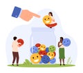 People Choosing Emoji Faces for Feedback Royalty Free Stock Photo