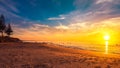 People at Christies Beach during beautiful sunset Royalty Free Stock Photo