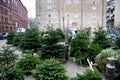 People christmas shoppers at tree vendor in Copenhagen