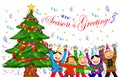 People Christmas Tree Holiday Celebration Royalty Free Stock Photo