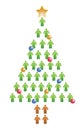 People christmas tree illustration