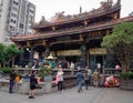 People at Chungshan temple in Taipei, Taiwan