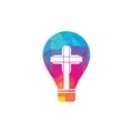 People church bulb shape concept vector logo design template.